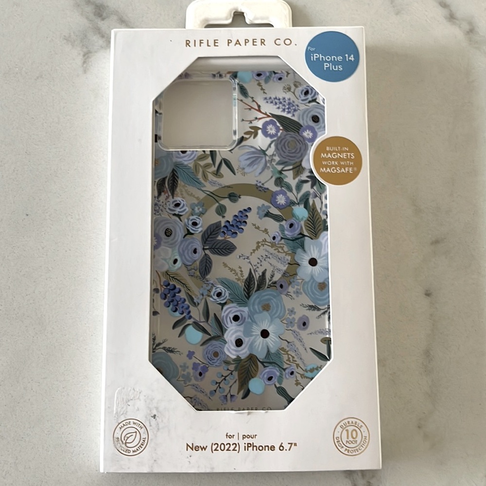 Rifle Paper Co Garden Party Blue Floral iPhone 14 Plus Case